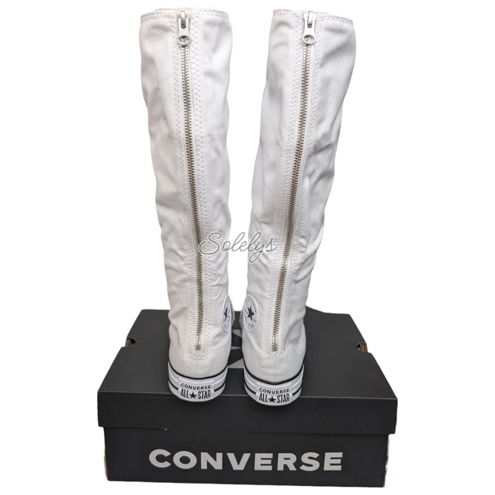 Converse CTAS XXHI Mens 10.5 White Orange Elastic Laced Knee High Sneaker Boot